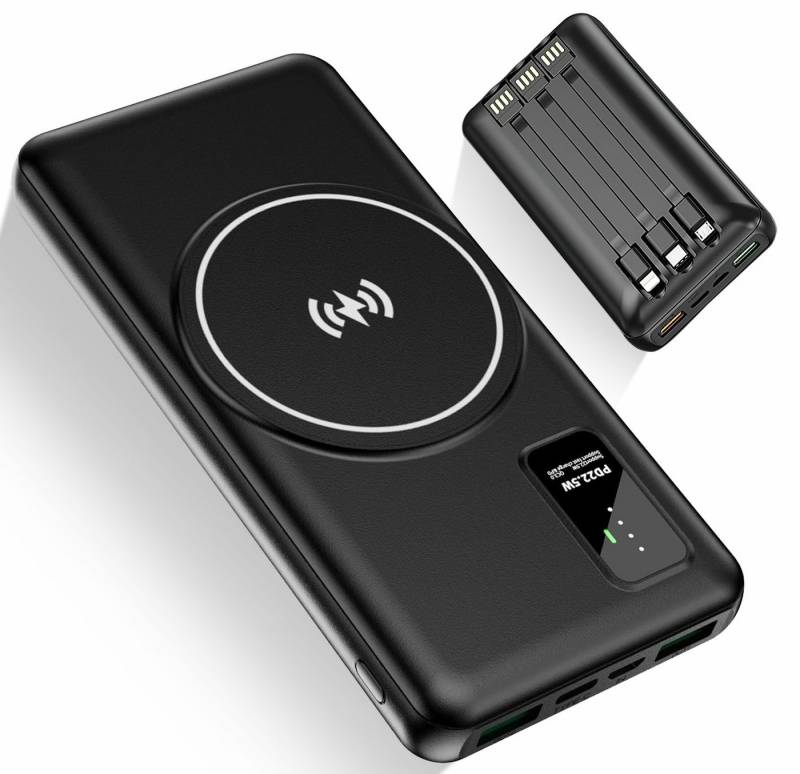 JOEAIS Wireless PowerBank 10000mAh Externe HandyAkkus Batterie USB Type C Powerbank, 3*Kabel 22.5W Ladegerät Kompatibel von JOEAIS