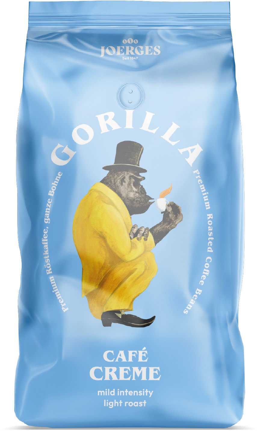 Gorilla Café Creme (1kg) Kaffeebohnen blau von JOERGES