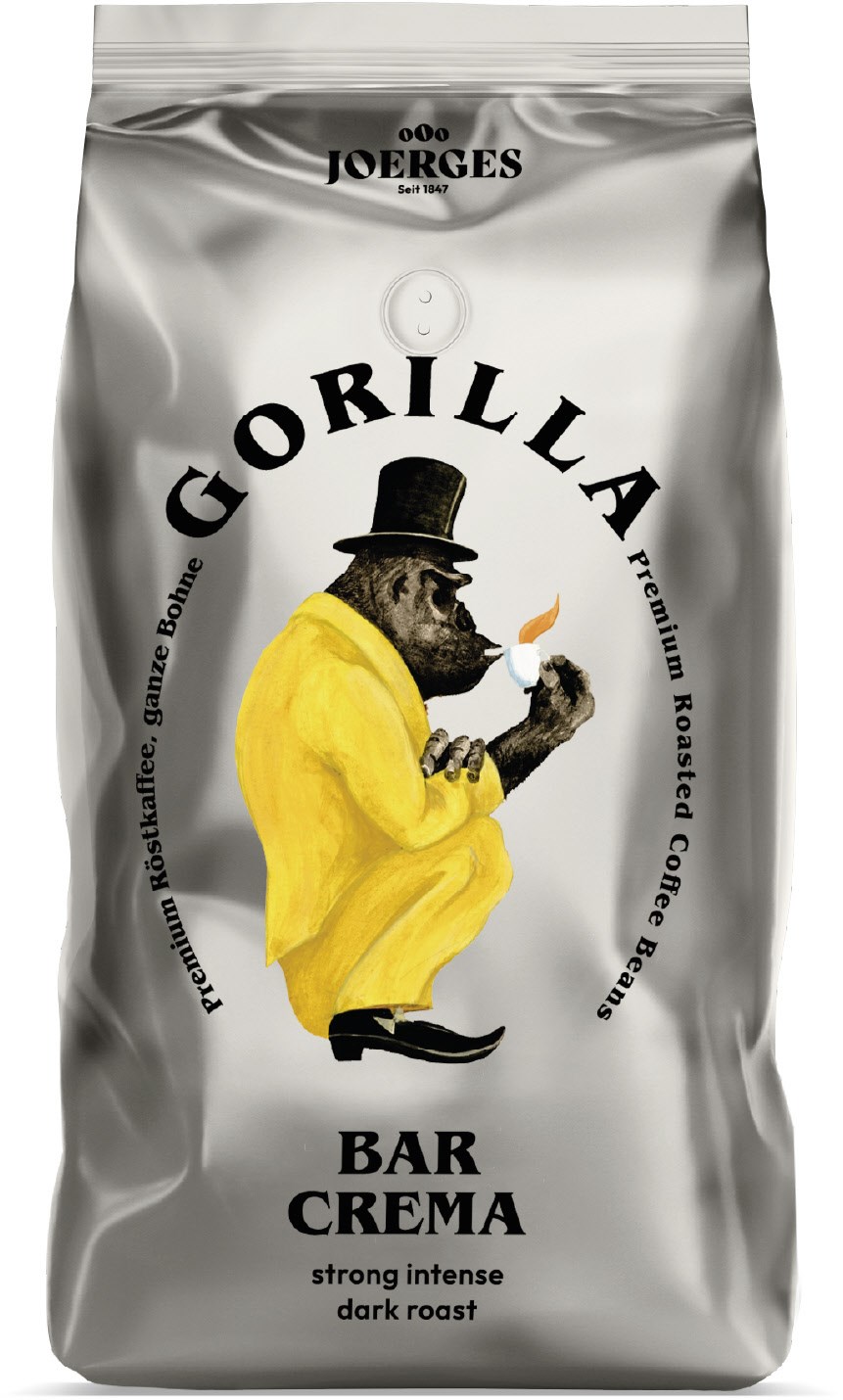 Gorilla Espresso Bar Crema (1000g) Kaffeebohnen silber von JOERGES