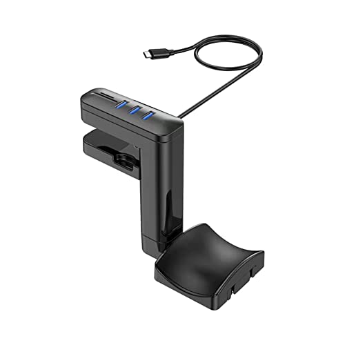 JOFUUM KopfhöRerhalterung, Schwenkbar Montierter PCHeadset-Display-StäNder mit USB-AnschlüSsen, Haken zum AufhäNgen Von OhrhöRern Unter Dem Schreibtisch,C von JOFUUM