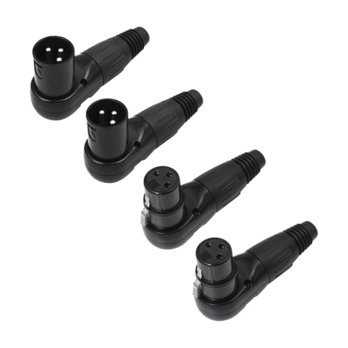 JOFUUM XLR-Stecker, 3-Poliger XLR-Mikrofon-MIC-Stecker, Buchsenadapter, 90-Grad-Kabelstecker für Lautsprechersysteme von JOFUUM