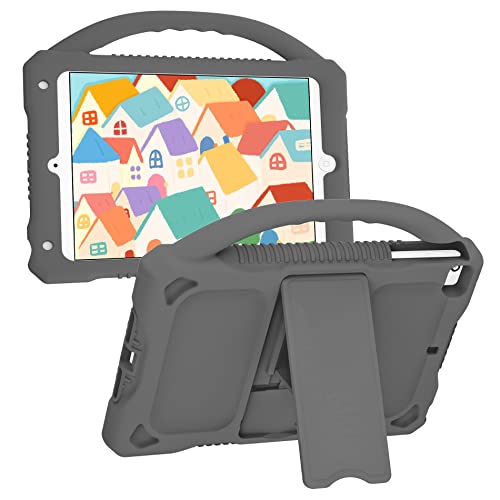 JOGUIIA iPad Mini 5/4/3/2/1 Hülle für Kinder,Premium-Silikonhülle für Apple iPad 7,9 Zoll Mini 5./4./3./2./1.Generation Eingebauter Standgriff(Grau) von JOGUIIA