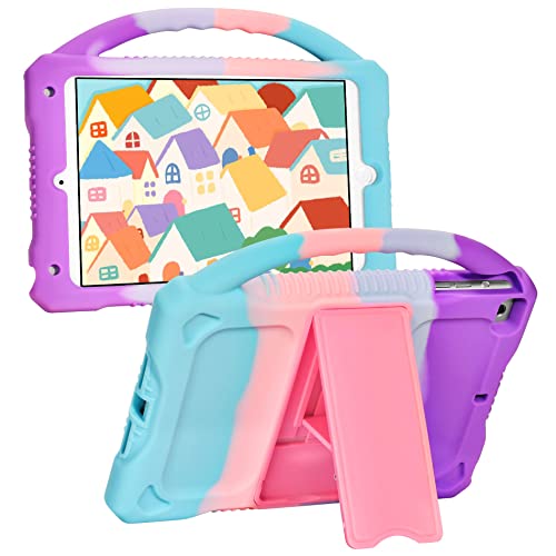JOGUIIA iPad Mini 5/4/3/2/1 Hülle für Kinder,Premium-Silikonhülle für Apple iPad 7,9 Zoll Mini 5./4./3./2./1.Generation Eingebauter Standgriff(Mehrfarbig) von JOGUIIA