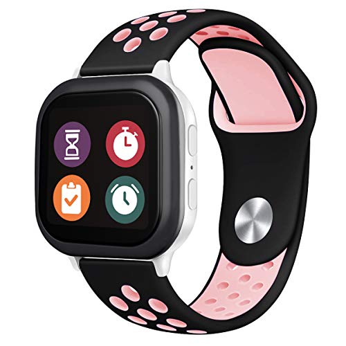 JOHEXI Gizmo Ersatzarmband für Kinder, Weihnachtsstrumpffüller, atmungsaktives weiches Silikon, Smartwatch-Band, kompatibel mit Gizmo Watch 2 / Gizmo Watch 1, schwarz/rosa, Modern von JOHEXI