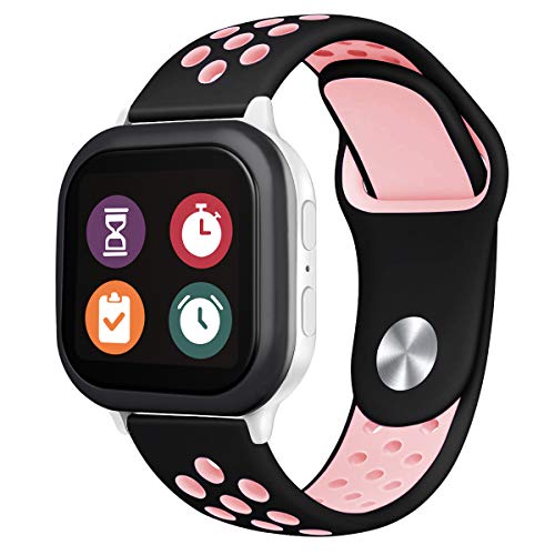 JOHEXI Gizmo Ersatzarmband für Kinder, Weihnachtsstrumpffüller, atmungsaktives weiches Silikon, Smartwatch-Band, kompatibel mit Gizmo Watch 2 / Gizmo Watch 1, schwarz/rosa, Modern JOHEXI Gizmo Ersatzarmband für Kinder, Weihnachtsstrumpffüller, atmungsaktives weiches Silikon, Smartwatch-Band, kompatibel mit Gizmo Watch 2 / Gizmo Watch 1, schwarz/rosa, Modern von JOHEXI