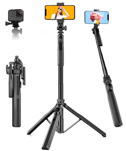 JOILCAN 178cm Selfie Stick Stativ, Ausziehbar Stabile Handy Stativ mit Fernauslöser & 360° Drehbar Handyhalter, Einbeinstativ Selfie Stick Stativ mit Anti-Wackel-Griff für iPhone/Samsung/Huawei von JOILCAN