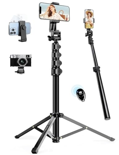 JOILCAN 177.8cm Handy Stativ für Smartphone, Selfie Stick Ständer mit Fernauslöser, Kamera & Phone Tripod mit Universal-Stativkopf-Halterung, Kompatibel mit iPhone 15 Pro Max 14 Plus, Galaxy S23 Ultra JOILCAN 177.8cm Handy Stativ für Smartphone, Selfie Stick Ständer mit Fernauslöser, Kamera & Phone Tripod mit Universal-Stativkopf-Halterung, Kompatibel mit iPhone 15 Pro Max 14 Plus, Galaxy S23 Ultra von JOILCAN