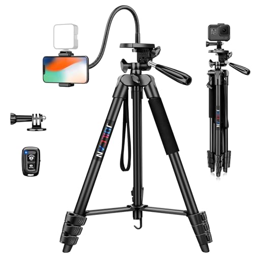 JOILCAN Handy Stativ Ständer Schwanenhals 172cm, Stabiles Ständer für Smartphone mit Fernauslöser/Handystativhalter, Erweiterbarer Aluminium Stativ Kamera, Leichtes Ständer für iPhone/Samsung/Huawei von JOILCAN