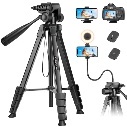 JOILCAN Stativ Kamera 81"/206cm, Upgrade Schwanenhals Handy Stativ mit Fernauslöser & Handyhalterung für Smartphone, Aluminium Dreibein Sative für DSLR Canon Nikon, Leichtes Reisestativ Kamera Tripod von JOILCAN