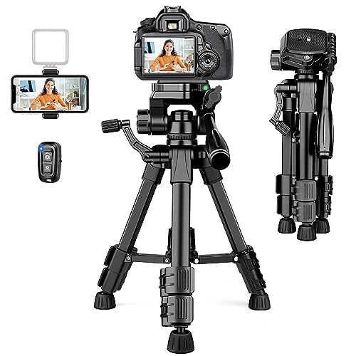 JOILCAN Mini Stativ 63.5cm, Aluminium Kamera Stativ für Cannon/Sony/DSLR Kamera/Video Camcorder/Projektoren, Leichtes Tischstativ DreibeinStativ für Smartphone mit Handyhalterung & Fernauslöser JOILCAN Mini Stativ 63.5cm, Aluminium Kamera Stativ für Cannon/Sony/DSLR Kamera/Video Camcorder/Projektoren, Leichtes Tischstativ DreibeinStativ für Smartphone mit Handyhalterung & Fernauslöser von JOILCAN