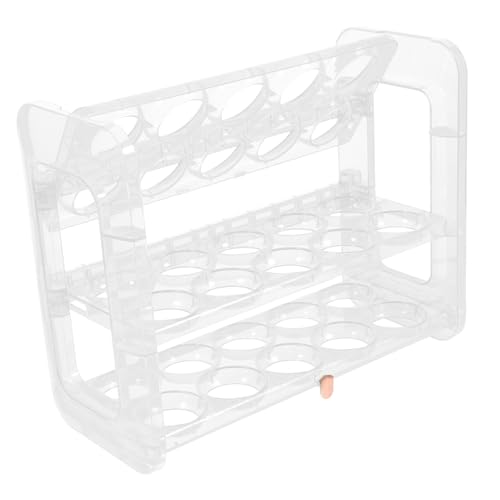 Eierregal Enten-Eierkartons 3-lagiger Eierhalter Eierkühlschrank-Organizer eiertablett egg tray Eierkisten Eierschale Aufbewahrungskiste Gänseeier Kasten Veranstalter Plastik Weiß von JOINPAYA