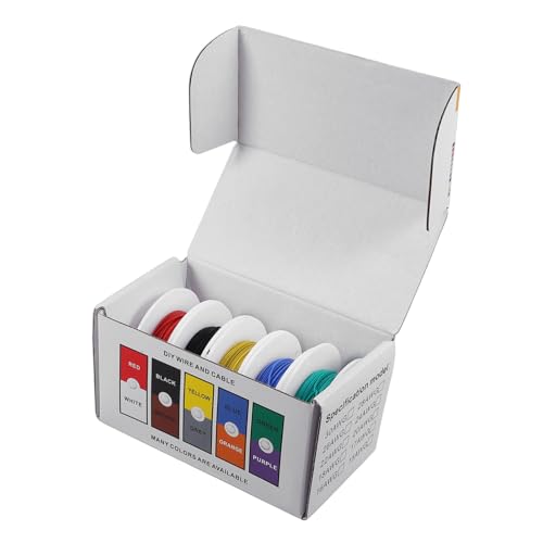 JOINPAYA 5Rollen Flexibles Silikon Kabelset Awg Isolierter Kupferdraht für DIY Projekte pro für Modellflugzeuge JOINPAYA 5Rollen Flexibles Silikon Kabelset Awg Isolierter Kupferdraht für DIY Projekte pro für Modellflugzeuge von JOINPAYA