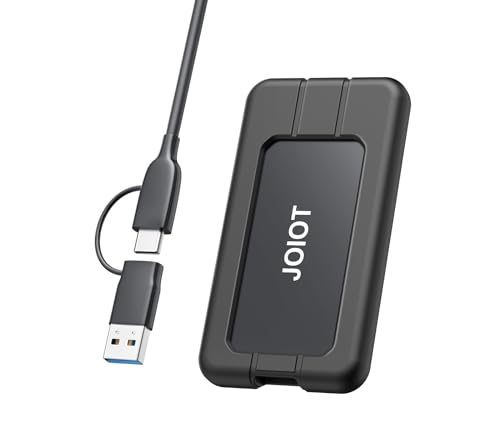 JOIOT Externe SSD 512GB Portable SSD USB C 3.2 Gen 2x2 2000 MB/s Lesen 1700 MB/s Schreiben Festplatte Extern SSD 512GB mit Schutzhülle Tragbares SSD 500GB für Mac PC Smartphone Laptop Schwarz von JOIOT