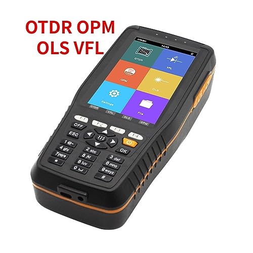 JOJIDE Netzwerk Tester, TM290T Smart OTDR OPM OLS VFL Tester mit 4 Zoll Touchscreen Tester, 1310/1550 nm 22/20 dB OTDR Optical Time Domain Reflektometer,für Glasfaser-Netzwerkkabeltest(A) von JOJIDE
