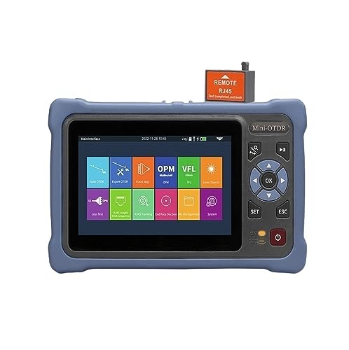 Netzwerk Tester, Neuer 60-100 km MINI OTDR 1310/1550 nm Glasfaser-Reflektometer, Touchscreen VFL OLS OPM Ereigniskarte Ethernet-Kabeltester,für Glasfaser-Netzwerkkabeltest(CL800A 24 26db) von JOJIDE