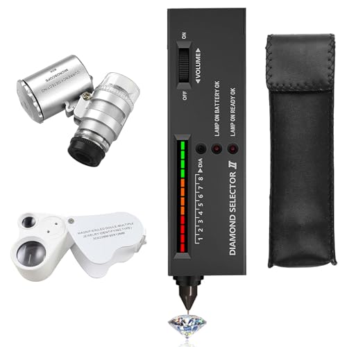 Professionelle Diamant-Tester Stift, hohe Genauigkeit elektronische Diamant-Teststift mit 2Pcs 30X 60X Lupe Gläser Mini Led faltbare Lupe Professionelle Diamant-Tester Stift, hohe Genauigkeit elektronische Diamant-Teststift mit 2Pcs 30X 60X Lupe Gläser Mini Led faltbare Lupe von JOJOCY