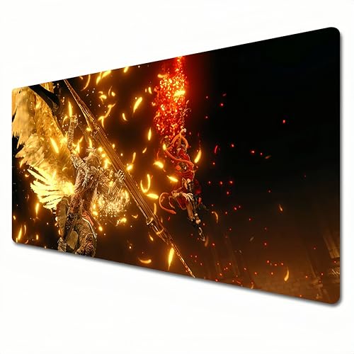 JOJTETTY Elden Ring Mauspad, XXL, rot, großes Gaming-Mauspad, 900 x 400 cm, genähte Kanten und Schreibtischunterlage für Heimbüro, Tarnished (XL) von JOJTETTY