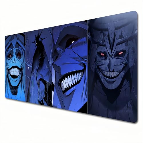 Solo Leveling Mauspad, XXL, lila, großes Anime-Mauspad, 900 x 400 cm, genähte Kanten und Schreibtischunterlage für Heimbüro, Sung Jin-woo (A07, XXL) von JOJTETTY