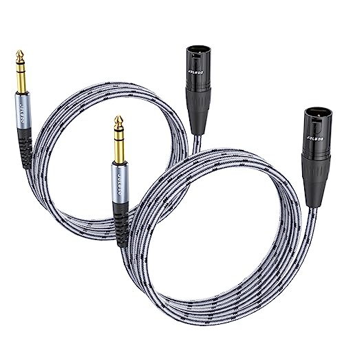 JOLGOO 1/4 Zoll TRS auf XLR-Stecker, symmetrischer 6,35 mm TRS-Stecker auf 3-poligen XLR-Stecker, Viertel-Zoll-TRS-Stecker auf XLR-Stecker, Mikrofonkabel, 1,8 m, 2 Stück JOLGOO 1/4 Zoll TRS auf XLR-Stecker, symmetrischer 6,35 mm TRS-Stecker auf 3-poligen XLR-Stecker, Viertel-Zoll-TRS-Stecker auf XLR-Stecker, Mikrofonkabel, 1,8 m, 2 Stück von JOLGOO
