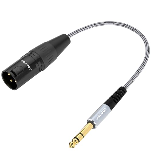 JOLGOO 1/4 Zoll TRS auf XLR-Adapterkabel, Symmetrisch 6,35 mm auf 3-Polig, Mikrofonkabel 0,3 Meter von JOLGOO