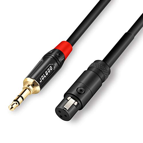 JOLGOO 3,5-mm-Stereo-Audiostecker auf Mini-XLR-Buchse, 1/8-Zoll-TRS-Stecker auf 3-polige Mini-XLR-Buchse, Kopfhörer-Audiokabel, 2 Meter von JOLGOO