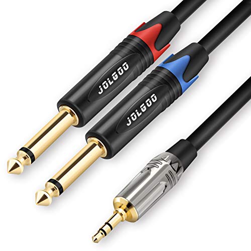 JOLGOO 3,5 mm TRS auf Dual 1/4" TS Stereo Breakout Kabel, 1/8" TRS Stereo auf Dual 6,35mm TS Mono Stecker Y Splitter Patch Mikrofonkabel, 2m JOLGOO 3,5 mm TRS auf Dual 1/4" TS Stereo Breakout Kabel, 1/8" TRS Stereo auf Dual 6,35mm TS Mono Stecker Y Splitter Patch Mikrofonkabel, 2m von JOLGOO
