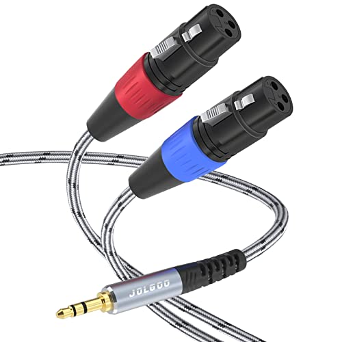 JOLGOO Dual-XLR-Buchse auf 3,5 mm TRS-Stereo-Mikrofonkabel, 2 XLR-Buchse auf 1/8 Zoll TRS-Stereo-Y-Splitter-Patchkabel, 4,5 Meter von JOLGOO