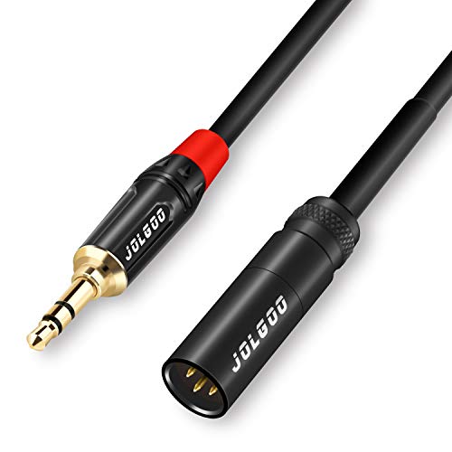 JOLGOO Mini XLR Stecker auf 3.5mm Stereo Audio Stecker Kabel, 3-pin Mini XLR Stecker auf 1/8" TRS Stecker Kabel, für BMPCC 4K Kamera Video Assist 4K Sharp 8K, 2m von JOLGOO