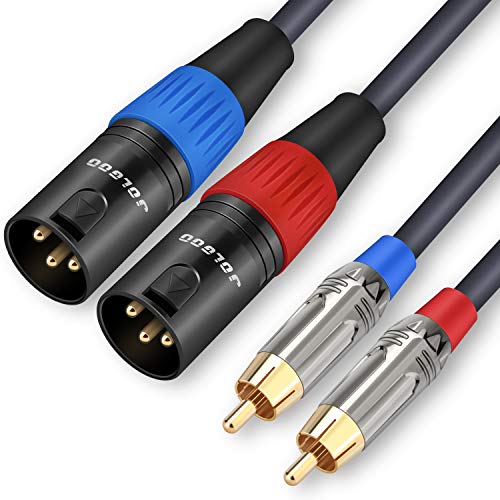 JOLGOO RCA auf XLR Kabel, Dual RCA Male to Dual XLR Male Cable, 2 RCA Male to 2 XLR Male HiFi Audio Cable, 4N OFC Wire, for Amplifier Mixer Microphone, 3 Feet von JOLGOO