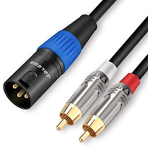 JOLGOO Unsymmetrische Dual RCA auf XLR männlich Y Splitter Patch Mikrofonkabel, 1 XLR männlich auf 2 RCA männlich Y Adapter Kabel, 2m von JOLGOO