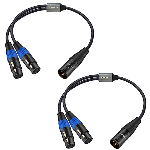 JOLGOO XLR-Splitterkabel, Dual-XLR-Buchse auf XLR-Stecker, Y-Splitter-Mikrofonkabel, XLR 2 Buchsen auf 1 Stecker, Kabel, 0,5 Meter, 2er-Pack JOLGOO XLR-Splitterkabel, Dual-XLR-Buchse auf XLR-Stecker, Y-Splitter-Mikrofonkabel, XLR 2 Buchsen auf 1 Stecker, Kabel, 0,5 Meter, 2er-Pack von JOLGOO