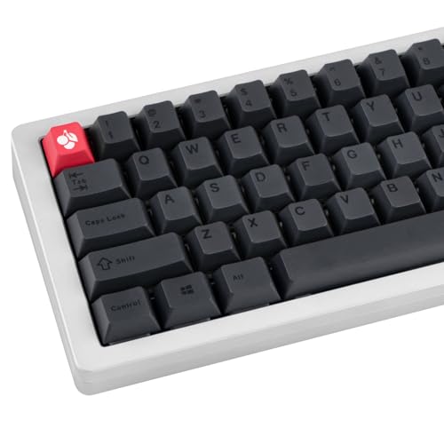 128 Tasten Keycaps Nachtschatten Schwarz PBT Cherry Profile Dye-Sublimation Geeignet für Mechanische Gaming-Tastatur für Cherry MX Switches Retro Personalisierte von JOLINTAL