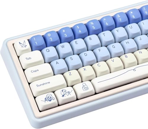 JOLINTAL 130 Tasten Blau und Weiß Keycap Set, Minimalistische MOA Profil PBT Keycap, Runde Niedliche Keyboard Keycaps Custom Gaming Keycap für Cherry MX Switches ANSI Layout Mechanische Tastatur JOLINTAL 130 Tasten Blau und Weiß Keycap Set, Minimalistische MOA Profil PBT Keycap, Runde Niedliche Keyboard Keycaps Custom Gaming Keycap für Cherry MX Switches ANSI Layout Mechanische Tastatur von JOLINTAL