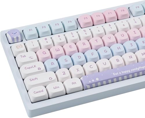 JOLINTAL 131 Tasten Cute Candy Keycap Set, MOA Profil Dye Sublimation PBT Keycap, Runde Custom Cherry MX Keycap für ANSI Layout Mechanische Gaming Tastatur JOLINTAL 131 Tasten Cute Candy Keycap Set, MOA Profil Dye Sublimation PBT Keycap, Runde Custom Cherry MX Keycap für ANSI Layout Mechanische Gaming Tastatur von JOLINTAL