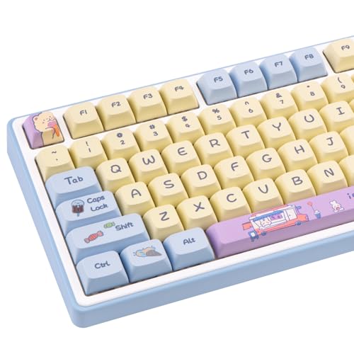 JOLINTAL 133 Tastatur Tasten PBT Keycaps, XDA Keycaps de Layout, Dye-Sub Low Profile Keycaps 60 Prozent Keycaps, Cute Blau Anime Keycaps Cream Cherry MX Keycaps für Mechanische Gaming Tastatur JOLINTAL 133 Tastatur Tasten PBT Keycaps, XDA Keycaps de Layout, Dye-Sub Low Profile Keycaps 60 Prozent Keycaps, Cute Blau Anime Keycaps Cream Cherry MX Keycaps für Mechanische Gaming Tastatur von JOLINTAL