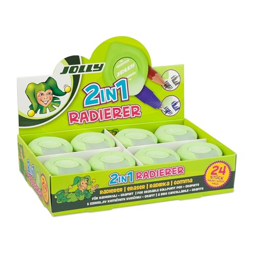 JOLLY 2in1 Radierer, für Graphitstifte und Radierkuli, doppelseitig, rückstandsloses Radieren, ideal für Schule, Schreiben, Zeichnen, praktische Kombi-Lösung JOLLY 2in1 Radierer, für Graphitstifte und Radierkuli, doppelseitig, rückstandsloses Radieren, ideal für Schule, Schreiben, Zeichnen, praktische Kombi-Lösung von JOLLY
