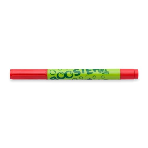 JOLLY Booster XL, 12 Stifte, Kirschrot, nachfüllbare und ungiftige Fasermaler, für Kleinkinder ab 3 Jahren, auswaschbare Tinte, Spitzen austauschbar, Spitze unversenkbar, für Malanfänger geeignet von JOLLY