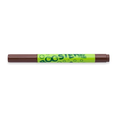 JOLLY Booster XL, 12 Stifte, Mittelbraun, nachfüllbare und ungiftige Fasermaler, für Kleinkinder ab 3 Jahren, auswaschbare Tinte, Spitzen austauschbar, Spitze unversenkbar von JOLLY