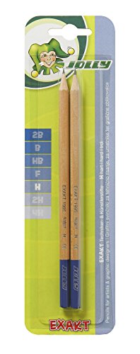 JOLLY Exakt H, 2 Stück harte Bleistifte, Graphitstifte für exaktes Arbeiten, Bruchsicher, geeignet für Techniker und Künstler, für zeichnen, schreiben oder Skizzieren von JOLLY
