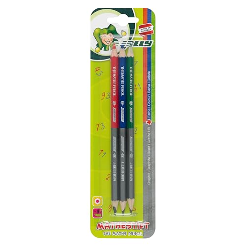 JOLLY Mathestifte, 3er Blister, Doppelminen-Stifte mit Graphit und Farbe, zum Rechnen lernen, Schreiben, Markieren, in Rot, Blau, Grün, kindgerecht, bruchfest, Schule, Vorschule JOLLY Mathestifte, 3er Blister, Doppelminen-Stifte mit Graphit und Farbe, zum Rechnen lernen, Schreiben, Markieren, in Rot, Blau, Grün, kindgerecht, bruchfest, Schule, Vorschule von JOLLY