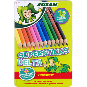 JOLLY SUPERSTICKS DELTA Buntstifte farbsortiert, 12 St. von JOLLY