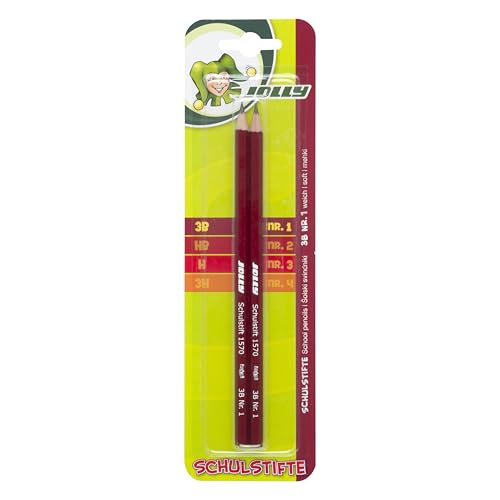 JOLLY Schulstifte, 2er Blister, Härtegrad 3B, weiche Graphitstifte zum Zeichnen, Skizzieren, Schreiben, handlich, langlebig, ideal für Schule, Hobby, Etui JOLLY Schulstifte, 2er Blister, Härtegrad 3B, weiche Graphitstifte zum Zeichnen, Skizzieren, Schreiben, handlich, langlebig, ideal für Schule, Hobby, Etui von JOLLY