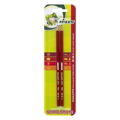 JOLLY Schulstifte, 2er Blister, Härtegrad HB, Graphitstifte zum Schreiben, Zeichnen, Skizzieren, handlich, langlebig, ideal für Schule, Büro, Etui JOLLY Schulstifte, 2er Blister, Härtegrad HB, Graphitstifte zum Schreiben, Zeichnen, Skizzieren, handlich, langlebig, ideal für Schule, Büro, Etui von JOLLY