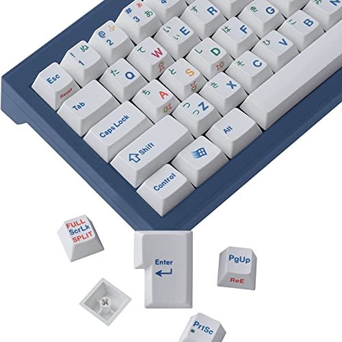 JOMKIZ PBT-Tastenkappen, 140 Tasten, ultradick, gefärbt, Sublimation, Kirschprofil-Tastenkappen, minimalistisches japanisches Tastenkappen-Set für Cherry MX Schalter, US-Layout, mechanische Tastatur von JOMKIZ