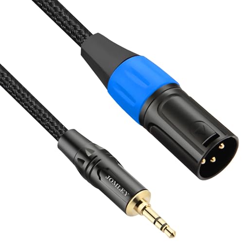 JOMLEY 3,5 mm auf XLR Kabel, XLR auf 3,5 mm unsymmetrische Aux Mikrofon Kabel, 3,5mm Mini Stereo auf XLR Stecker Kabel Adapter für Handy, Laptop, Lautsprecher, Mixer - 2 m von JOMLEY