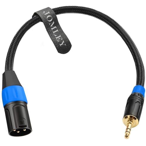 JOMLEY 3,5mm auf XLR symmetrisches Kabel, 3,5mm Klinke auf XLR Stecker Kabeladapter, Mini Jack Stereo auf XLR Kabel Adapterkabel für Handy, Laptop, Lautsprecher, Mic - 0,3m von JOMLEY