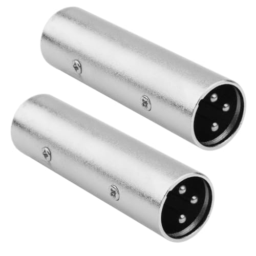 JOMLEY 3-Polig XLR Stecker auf Stecker Adapter, 3-Polig XLR Stecker auf XLR Stecker Mikrofonkabel Adapter - 2 Packungen von JOMLEY