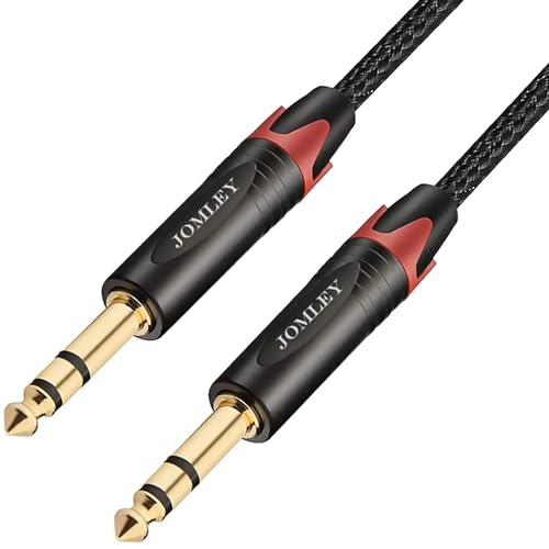 JOMLEY 6,35mm auf 6,35mm Klinke Audio Kabel Quarter-inch (6,35mm) Cable Nylon Braid 1/4 Zoll TRS Stereo Cable für Verstärker Gitarre,Bass,Tasteninstrument - 1 M von JOMLEY