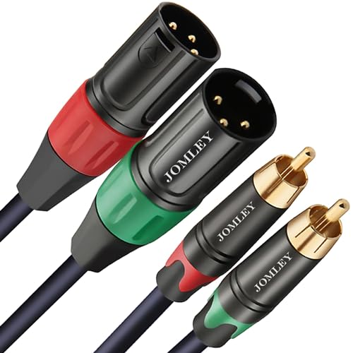 JOMLEY Cinch-auf-XLR-Kabel, Dual Cinch-Stecker-auf-Dual-XLR-Stecker Mikrofonkabel, 2 Cinch-auf-2 XLR Stecker HiFi-Stereo-Audio-Anschluss Mikrofonkabel - 1 Meters von JOMLEY