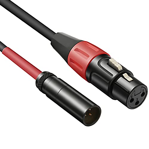JOMLEY Mini XLR auf XLR Kabel, XLR Weiblich auf Mini XLR Männlich Mikrofon Audio Kabel für Blackmagic Tasche 4K Kamera Video Assist 4K - 1M von JOMLEY